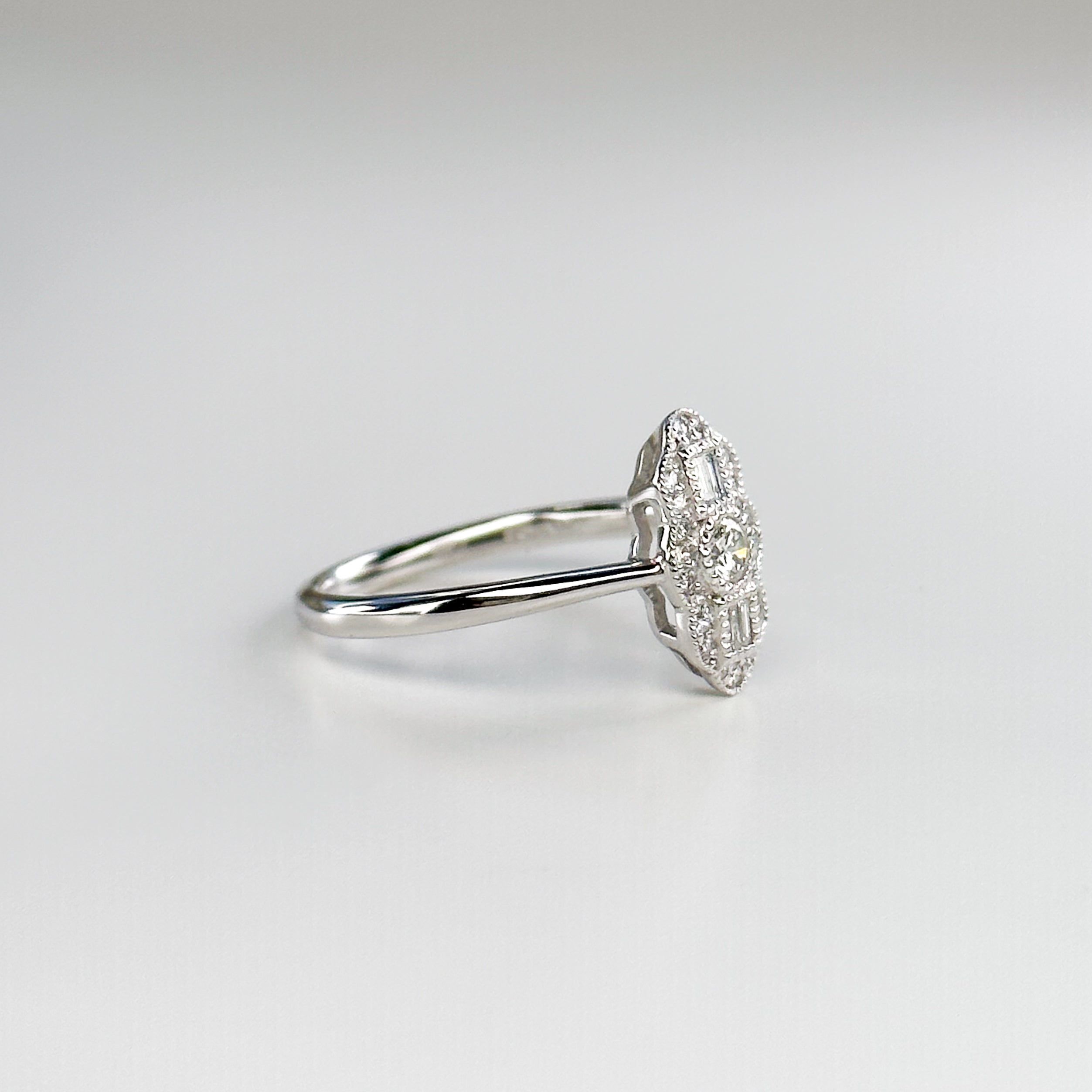 Diamond Cluster Ring in Platinum