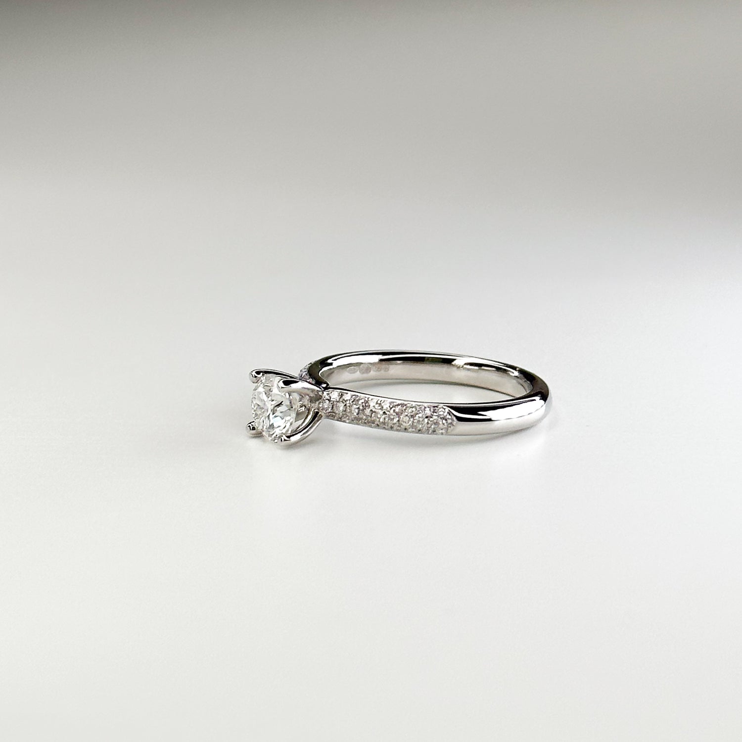 0.71ct GIA Round Cut Diamond Platinum Ring