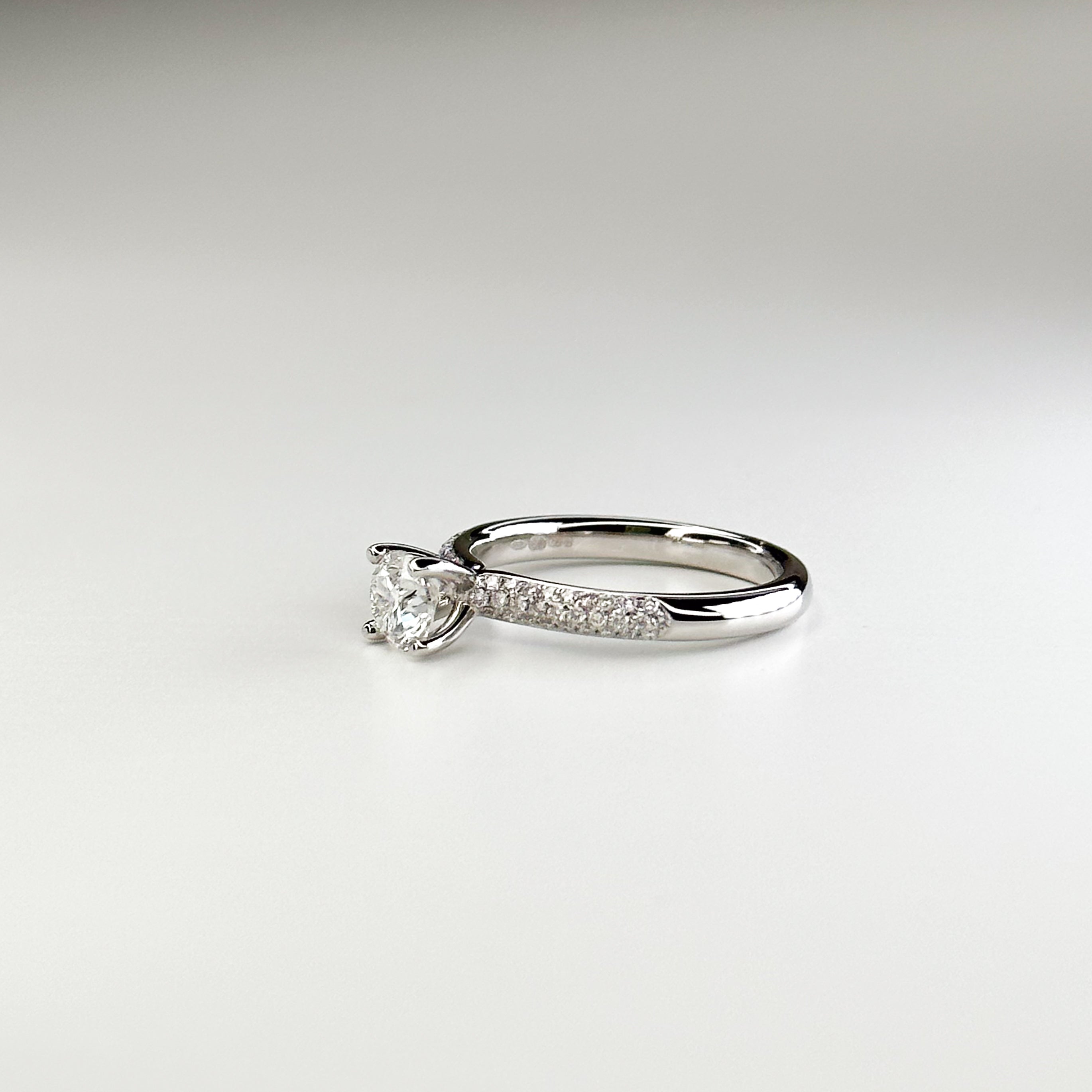 0.71ct GIA Round Cut Diamond Platinum Ring