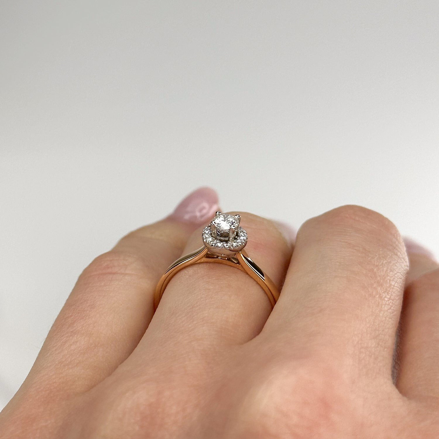 0.20ct Round Cut Diamond Ring in Rose Gold