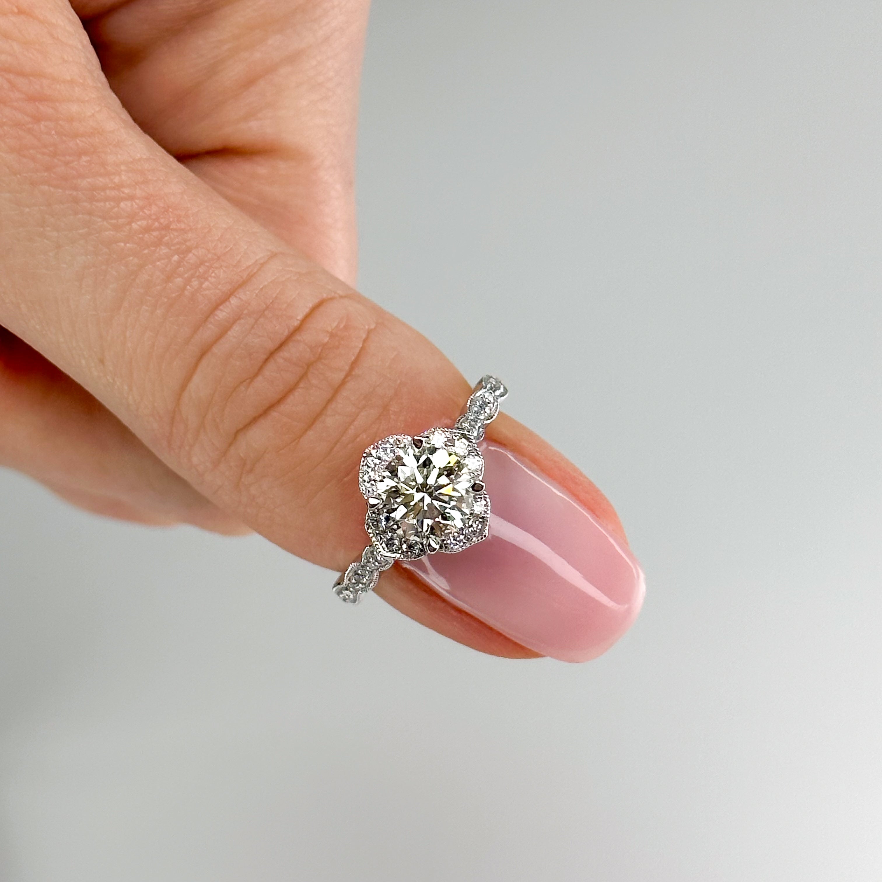 1.20ct Round Cut Diamond Platinum Ring