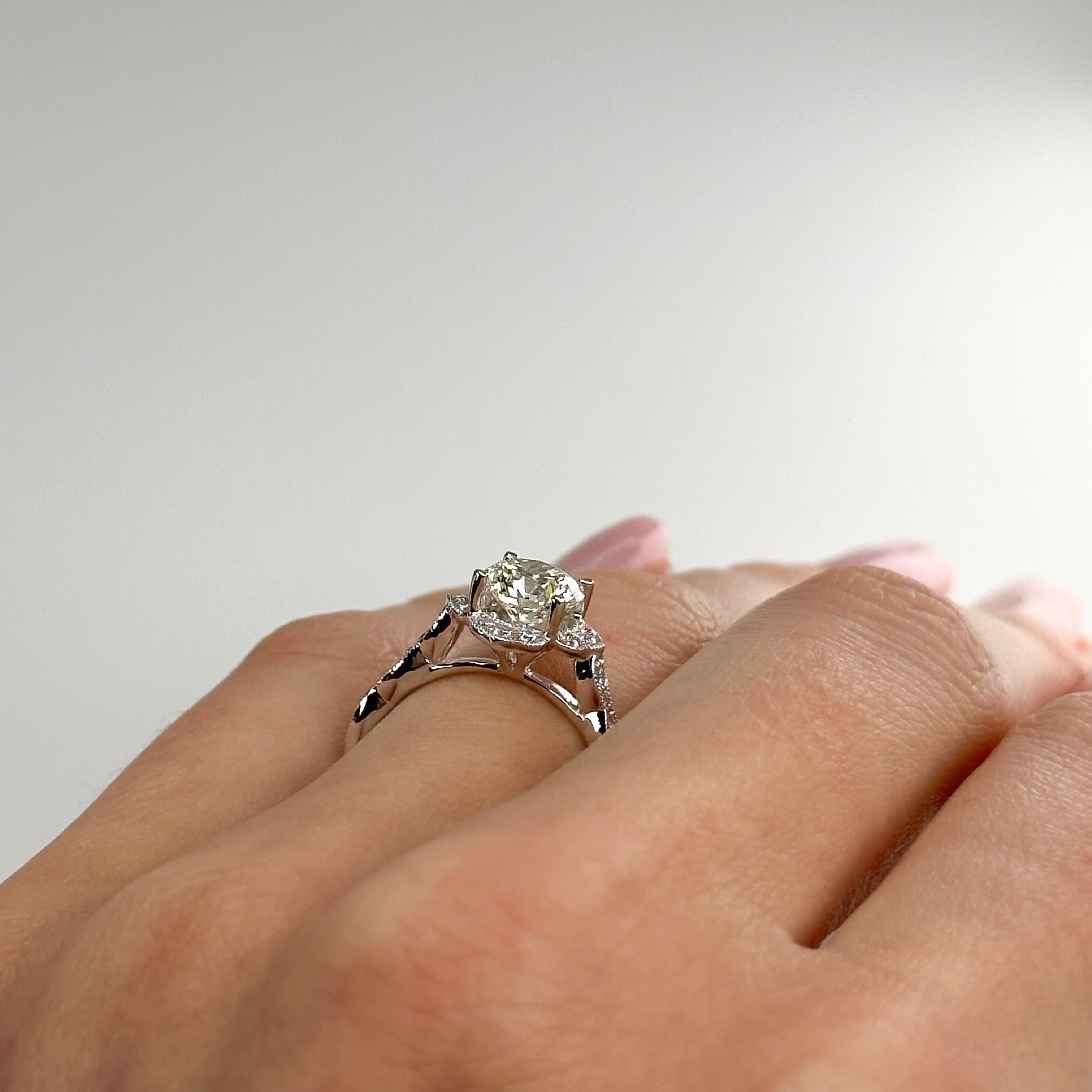 1.20ct Round Cut Diamond Platinum Ring