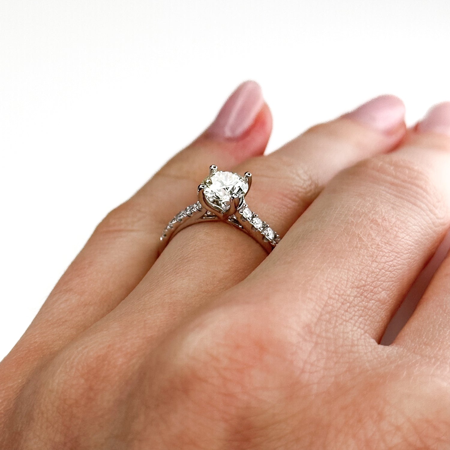 1.02ct Round Brilliant Cut Diamond Platinum Ring