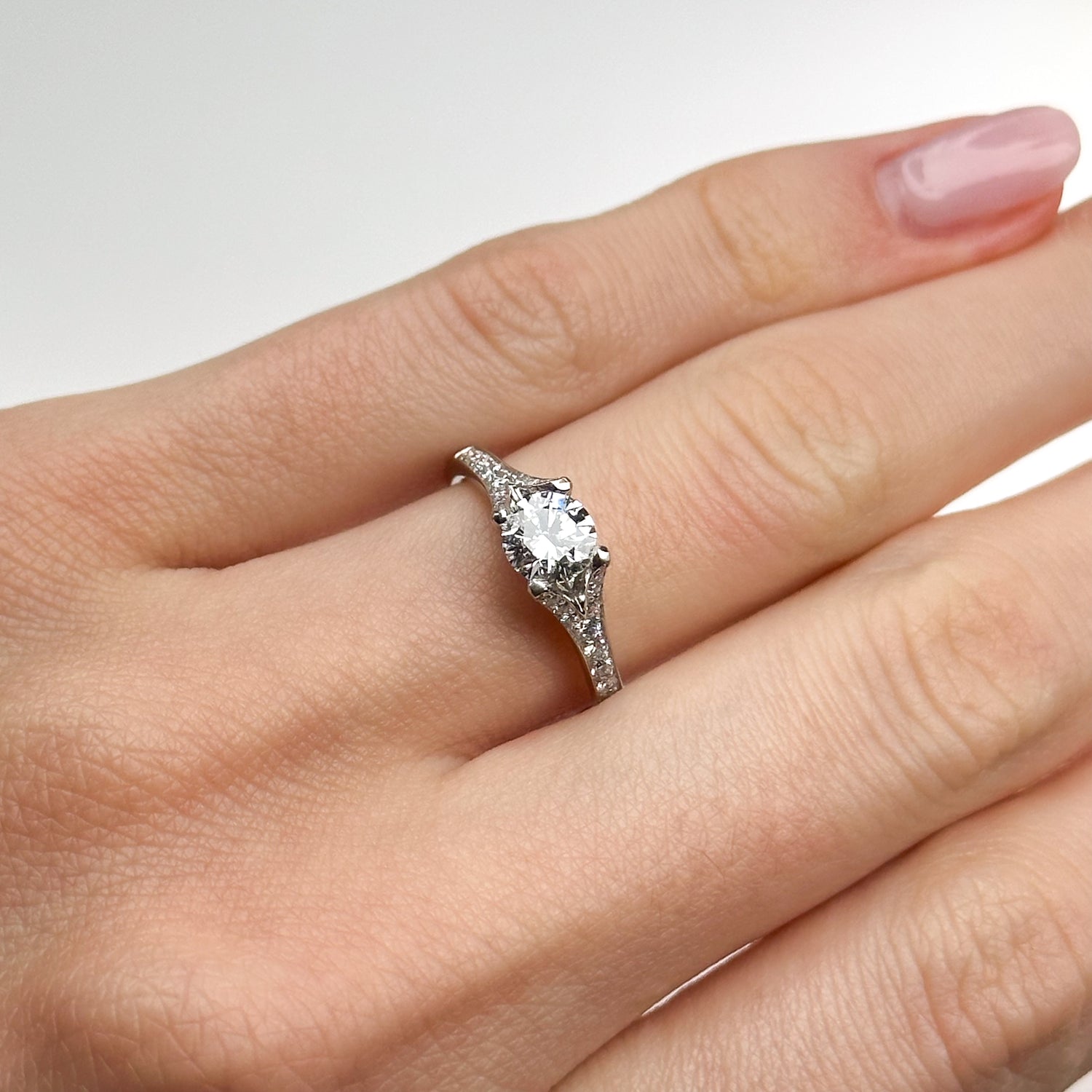 0.70ct GIA Round Cut Diamond Platinum Ring