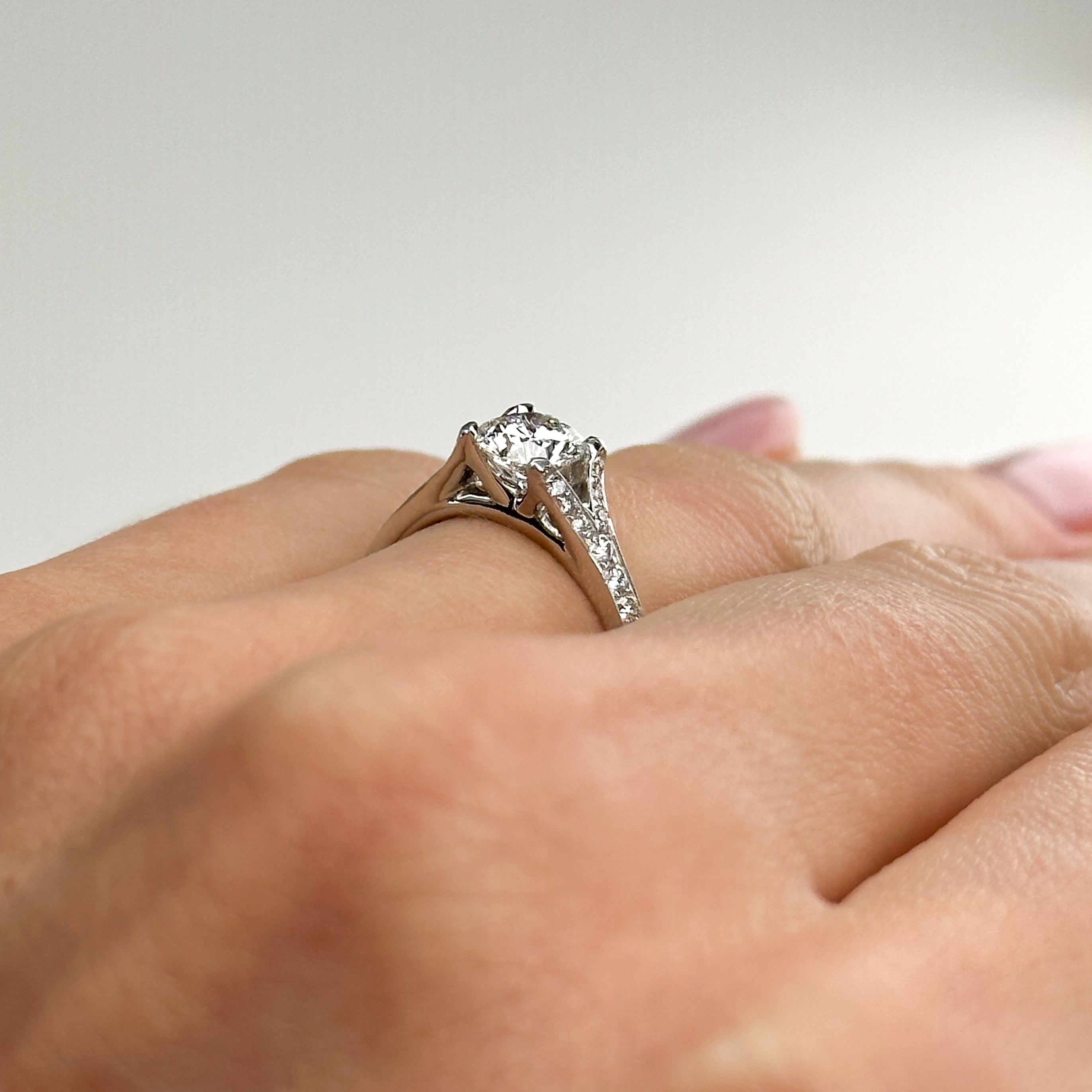 0.70ct GIA Round Cut Diamond Platinum Ring