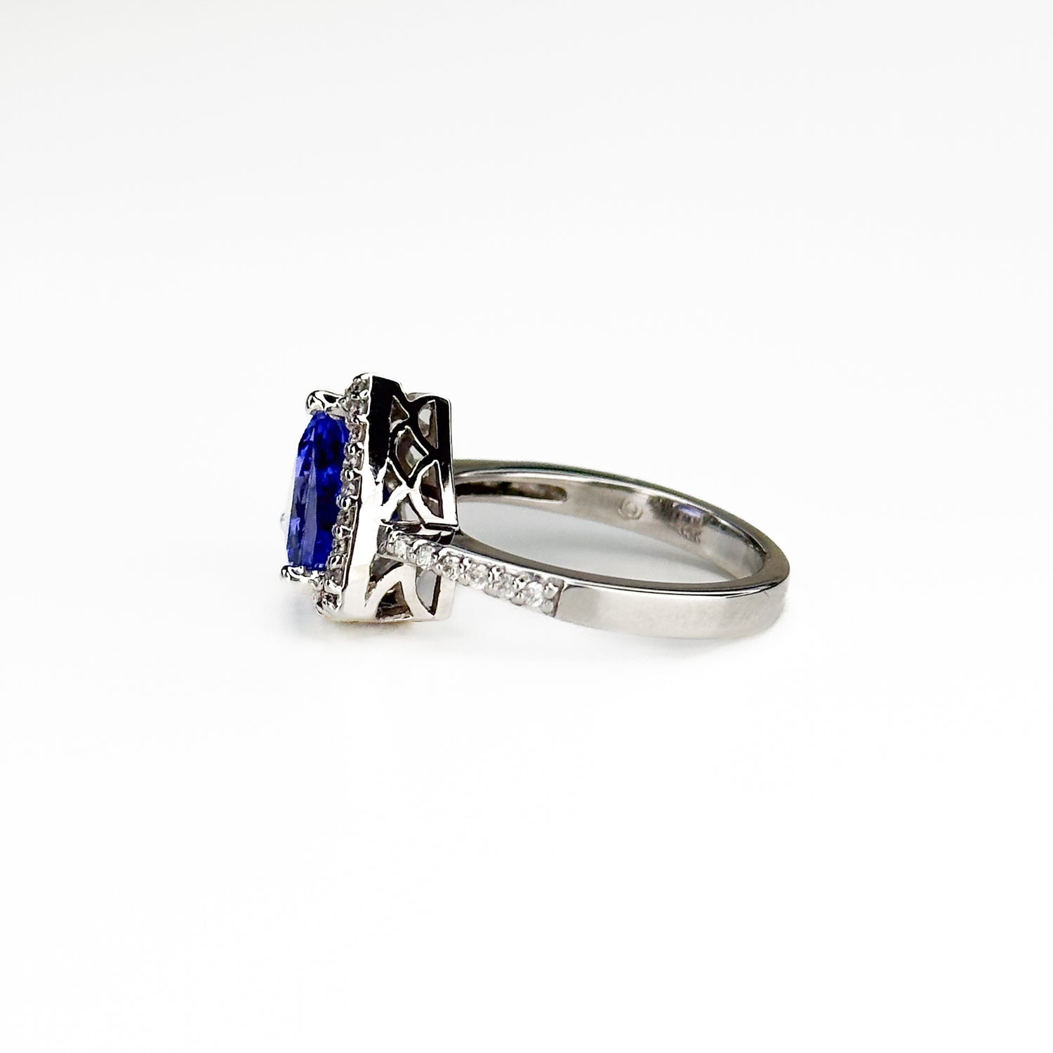 2.46ct Trillion Shape Tanzanite and Diamonds Ring