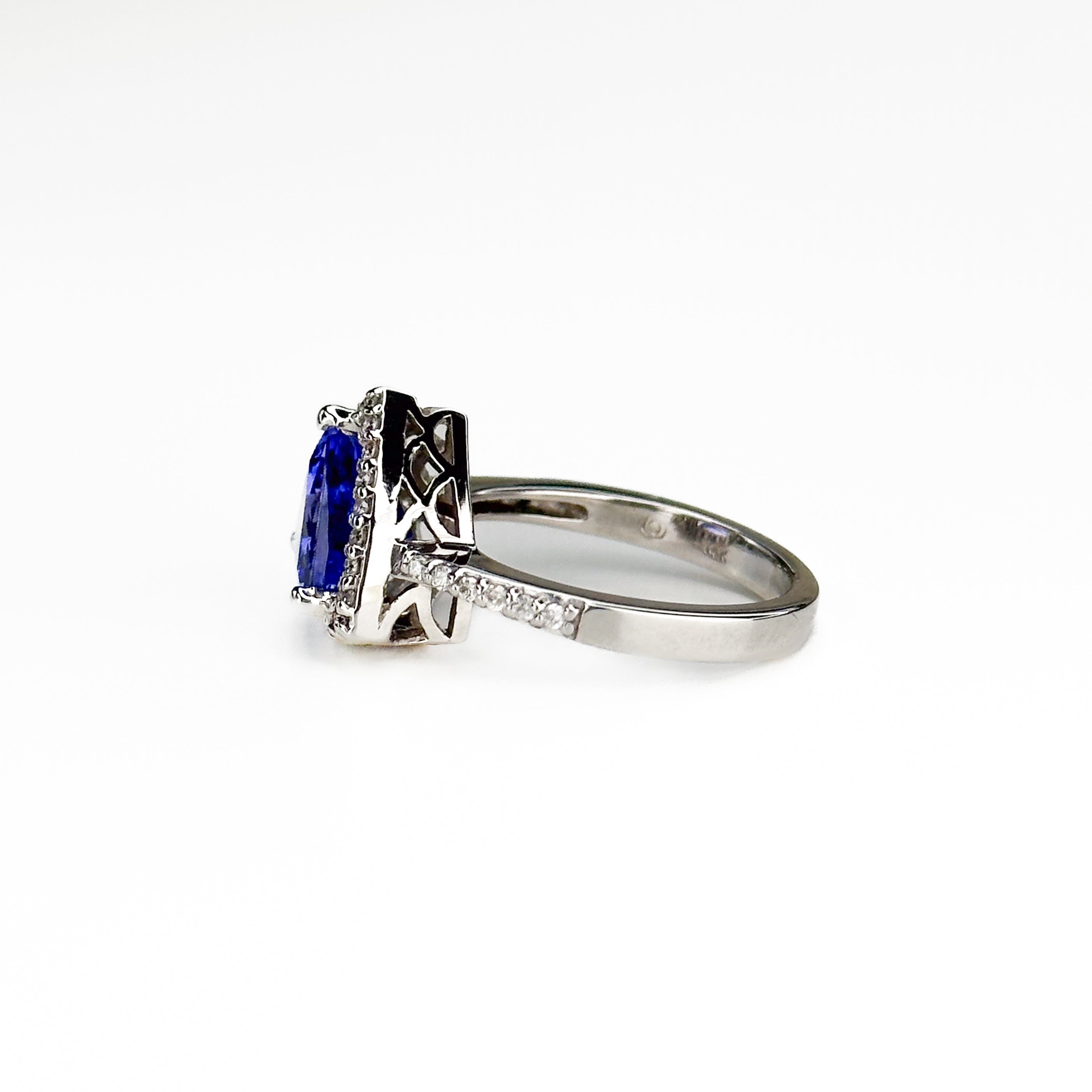 2.46ct Trillion Shape Tanzanite and Diamonds Ring