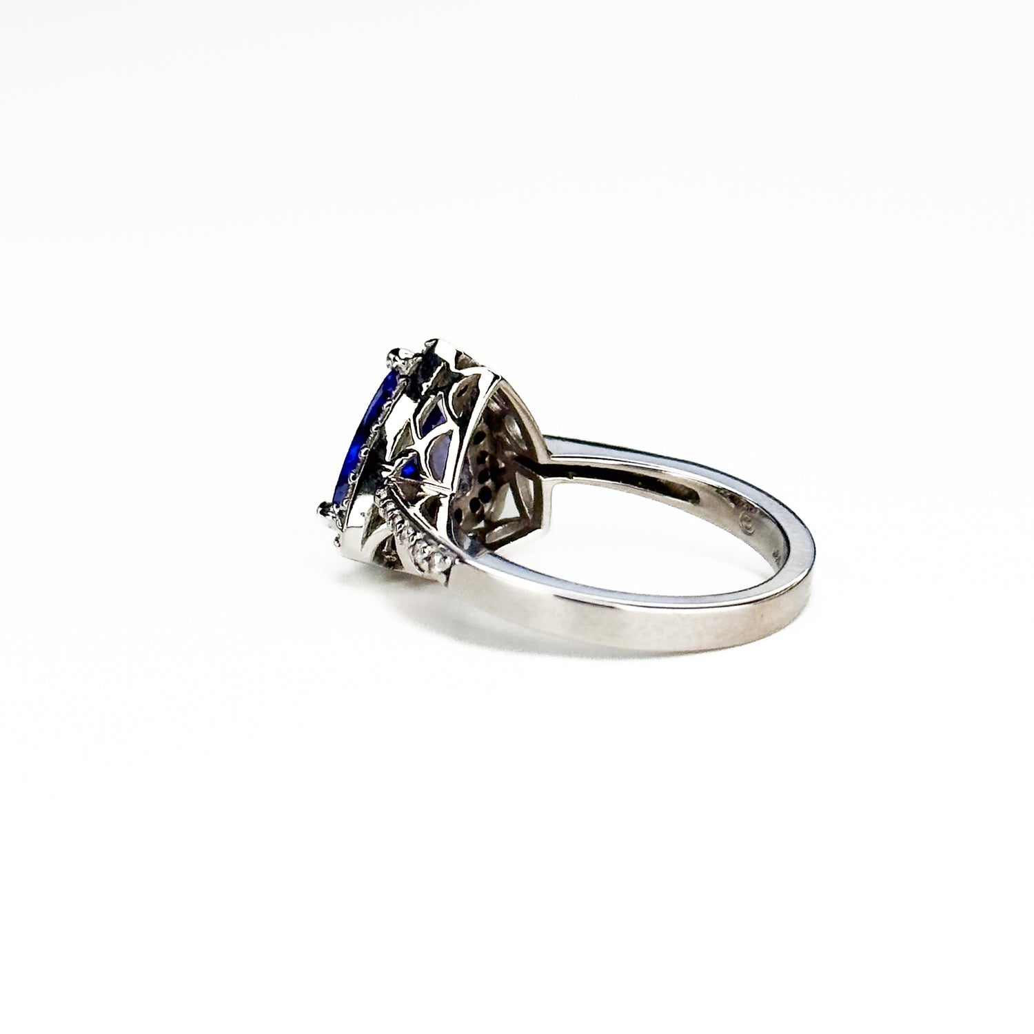 2.46ct Trillion Shape Tanzanite and Diamonds Ring