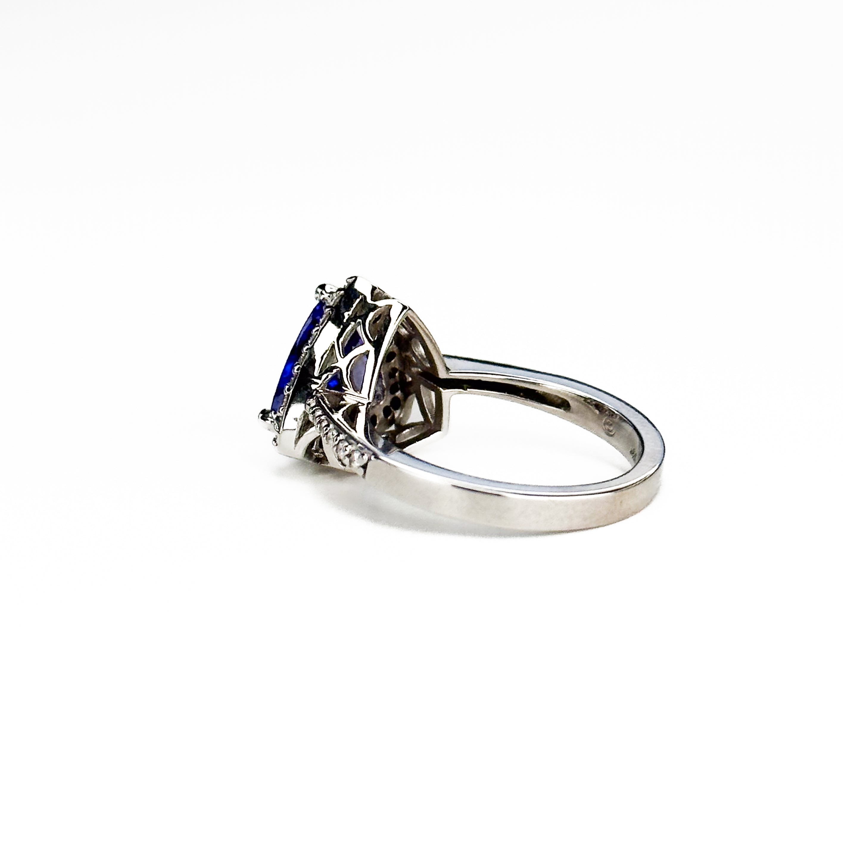 2.46ct Trillion Shape Tanzanite and Diamonds Ring
