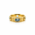 Vintage aquamarine band in 18ct yellow gold - front view
