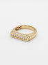 18ct yellow gold 0.38ct diamond bar dress ring on white background