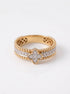 18ct yellow and white gold 0.31ct diamond clover dress ring, white background