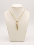 18ct yellow gold diamond tapered pendant on ivory jewellery bust