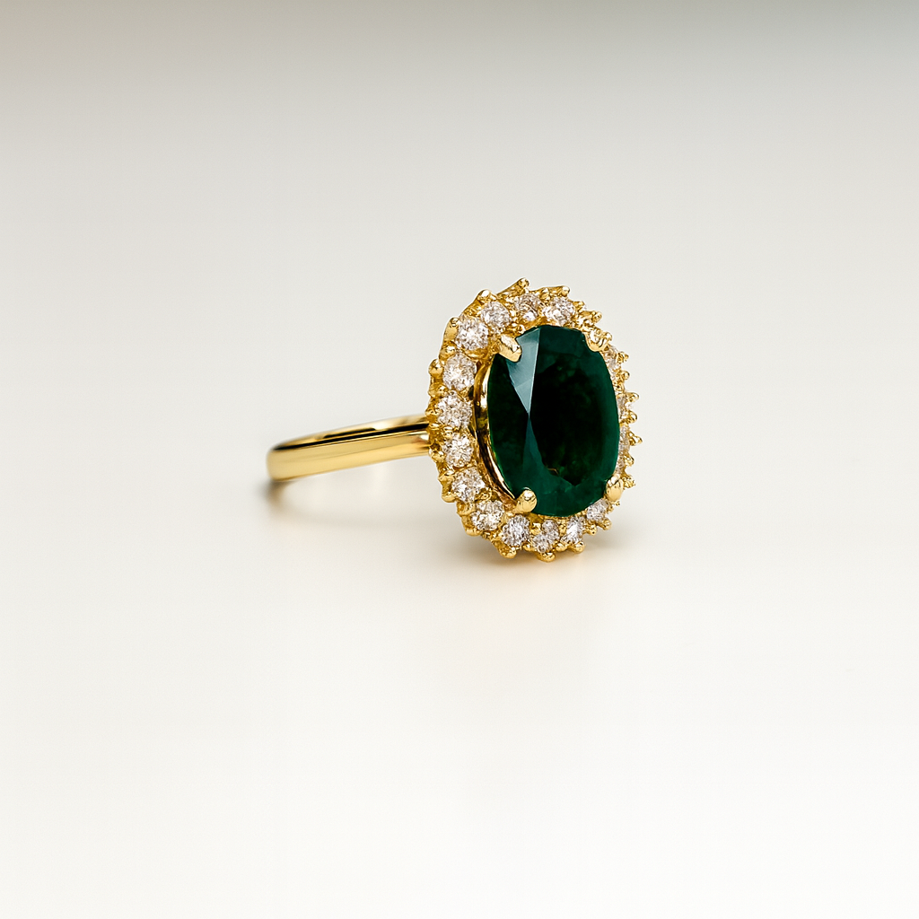 3.21ct Green Emerald Ring