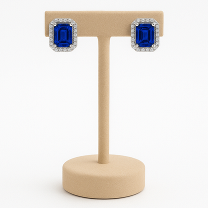 3ct Sapphire &amp; Diamond Studs
