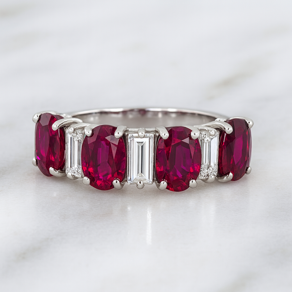 Vintage Ruby and Baguette Diamond Ring