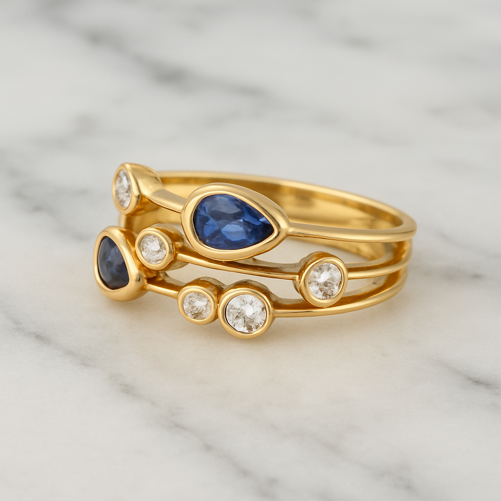 Sapphire and Diamond Cocktail Ring