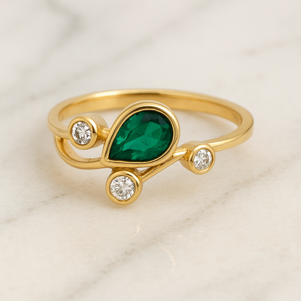 Emerald and Diamond Cocktail Ring