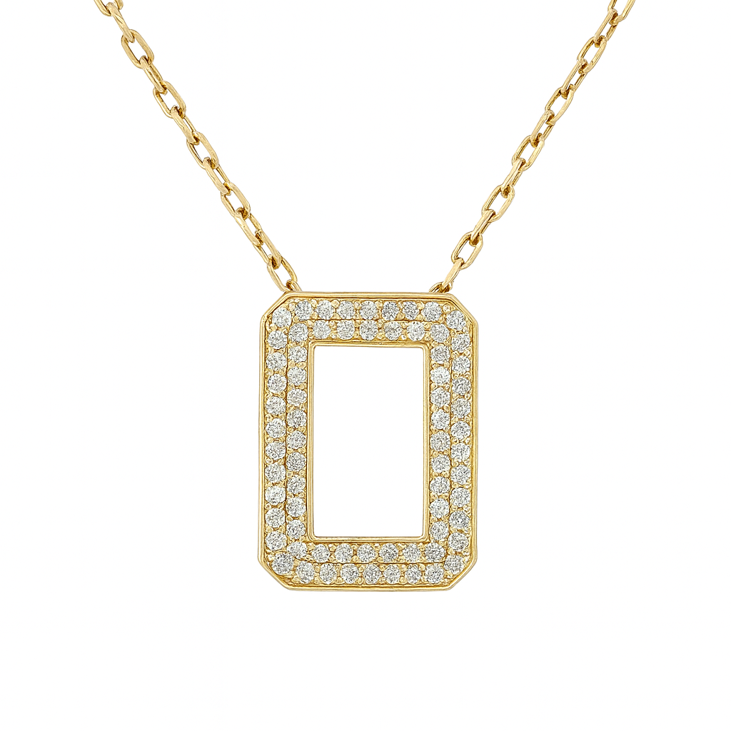 Diamond Pavé Rectangle Pendant