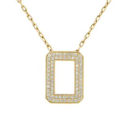 Diamond Pavé Rectangle Pendant