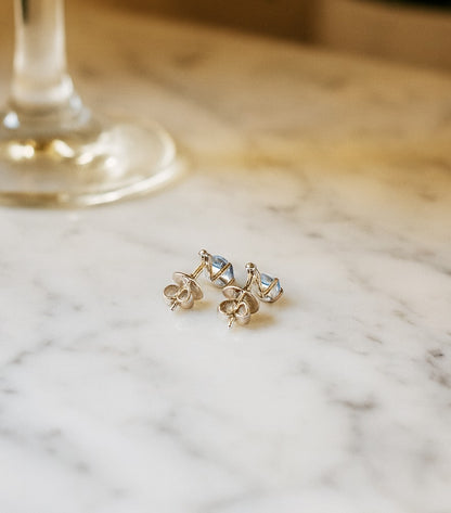 Topaz and Diamond Earrings in White Gold
