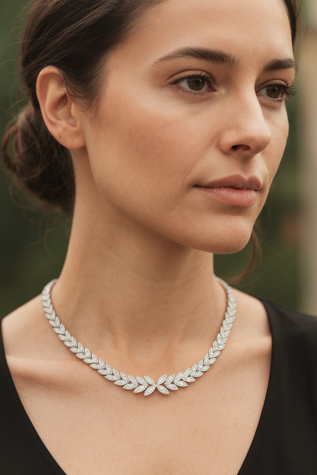 Lustrous Petals Diamond Necklace