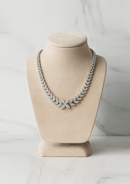 Lustrous Petals Diamond Necklace