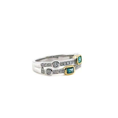 Emerald and Diamond Art-Deco ring