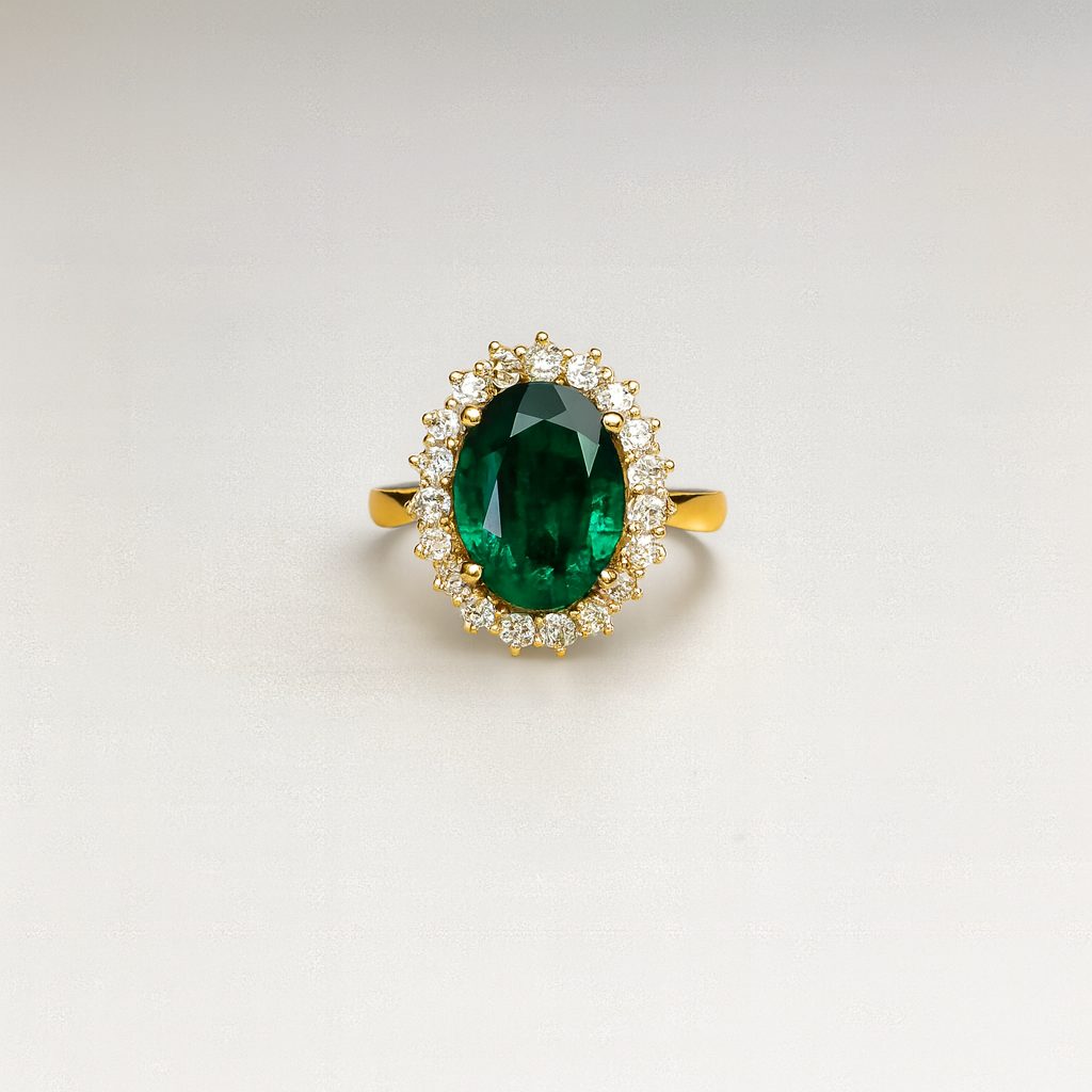 3.21ct Green Emerald Ring