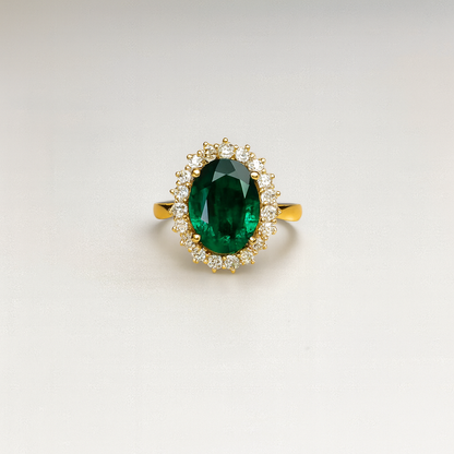 3.21ct Green Emerald Ring