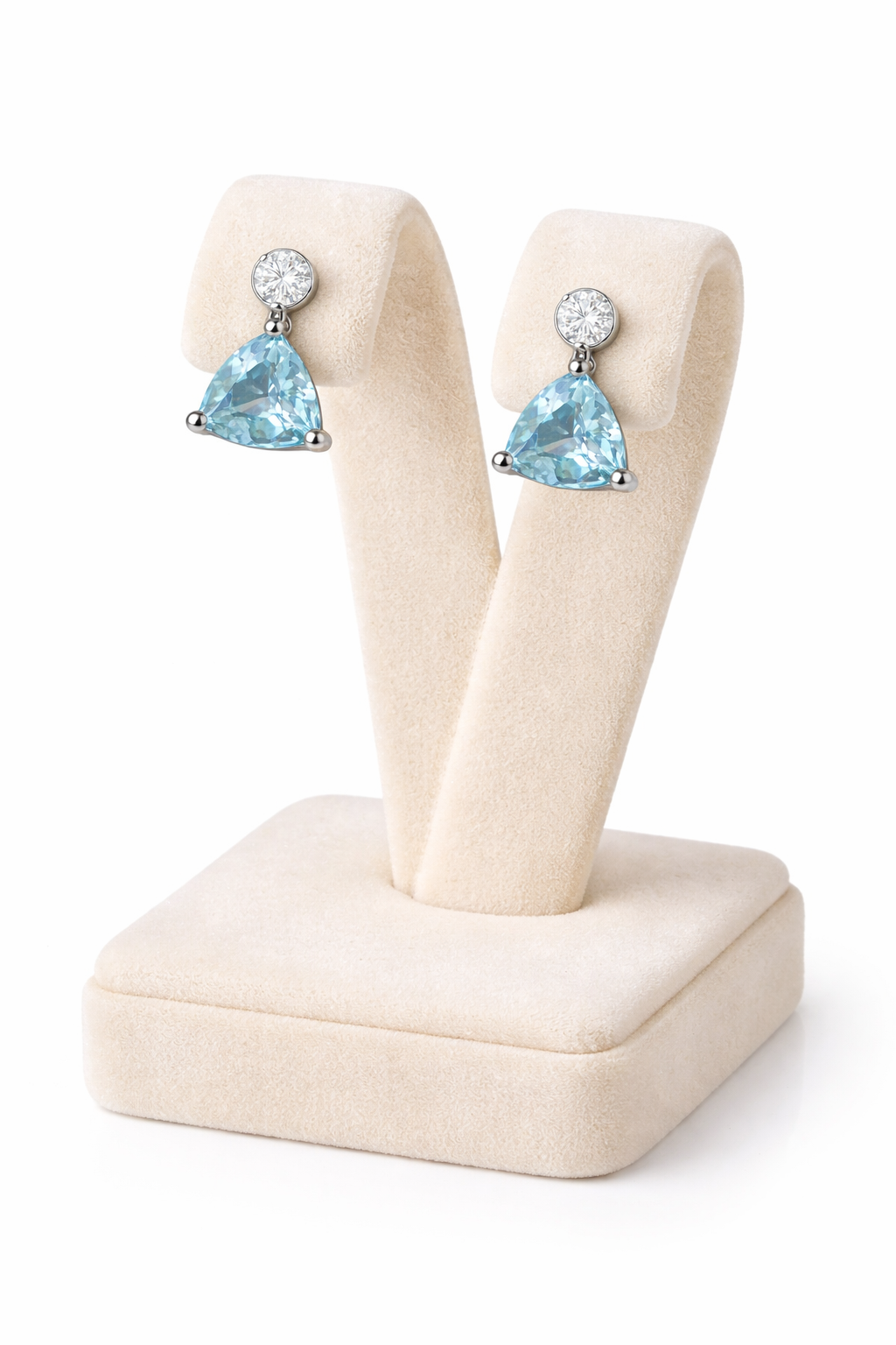 Aquamarine and Diamond Stud Earrings