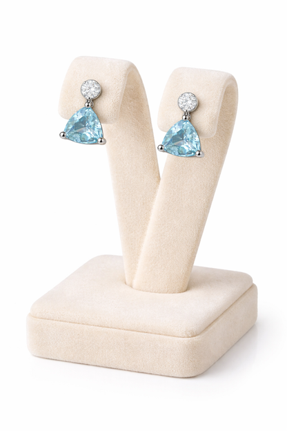 Aquamarine and Diamond Stud Earrings