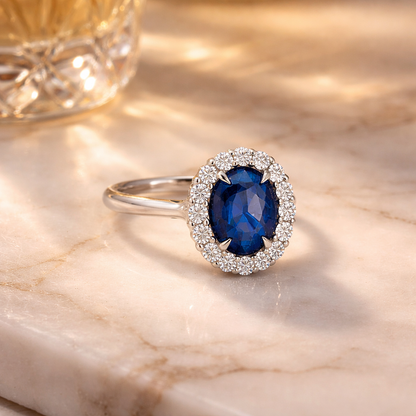Vintage style sapphire ring