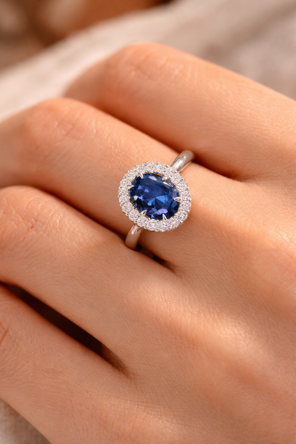 Vintage style sapphire ring