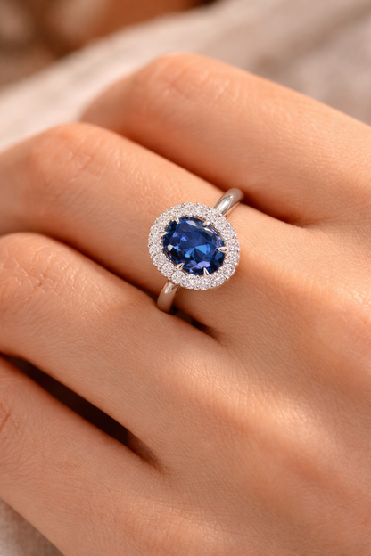 Vintage style sapphire ring