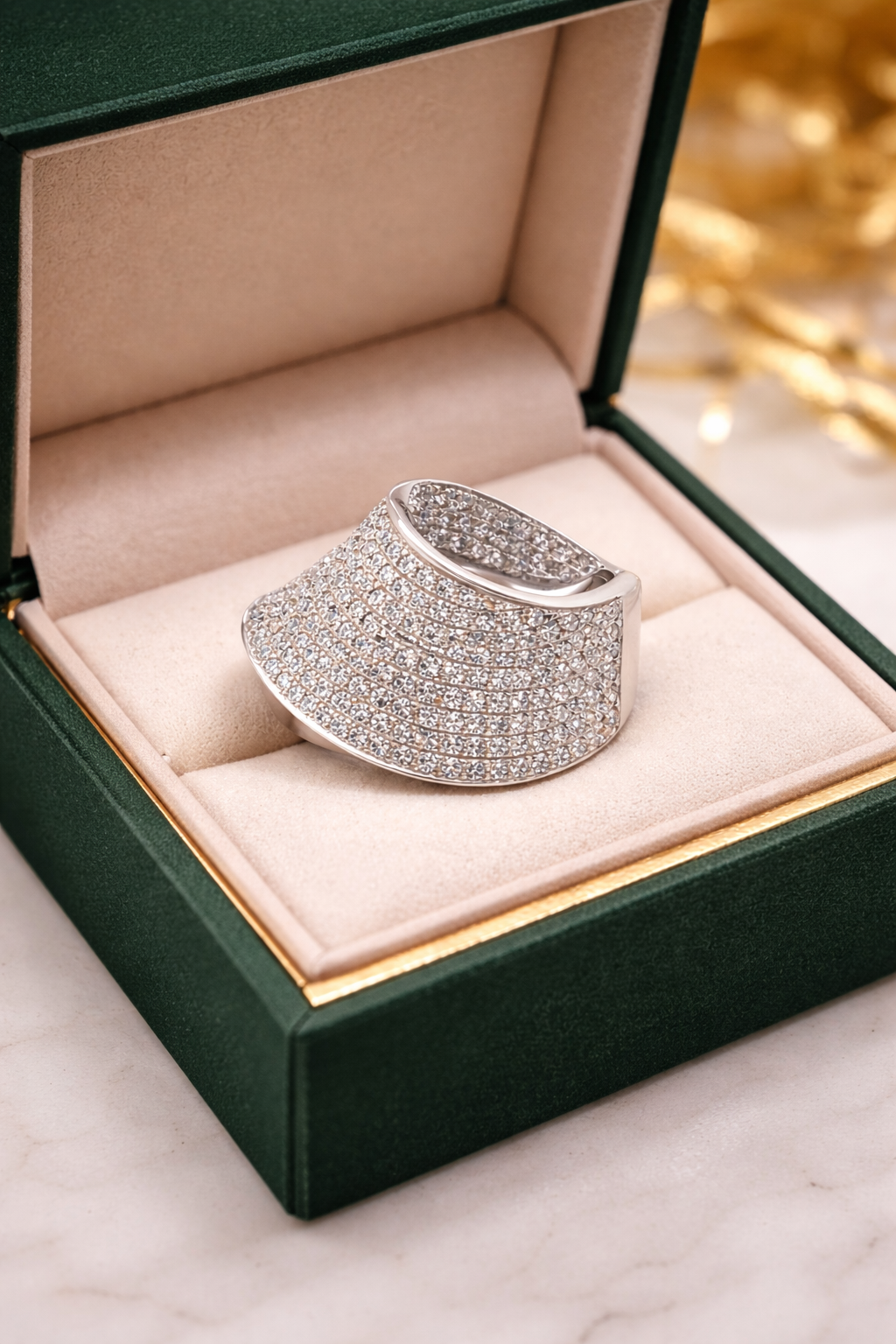 Luxe Pavé Diamond Statement Ring