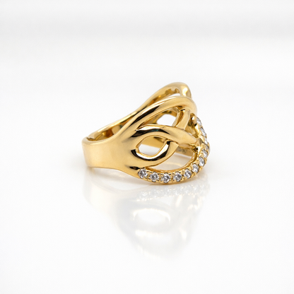 Diamond Crossover Ring