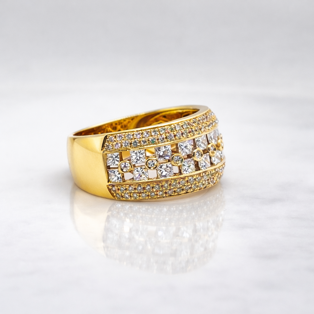 Multi-Row Diamond Dress Ring in 18ct Gold