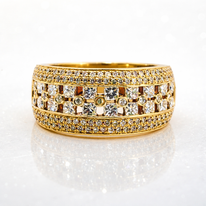 Multi-Row Diamond Dress Ring in 18ct Gold