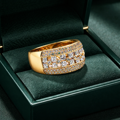 Multi-Row Diamond Dress Ring in 18ct Gold
