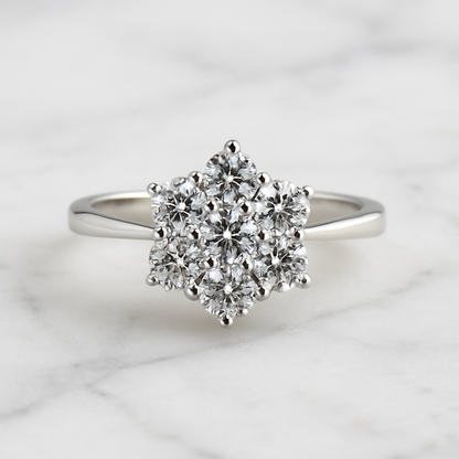 Platinum Classic Cluster Ring