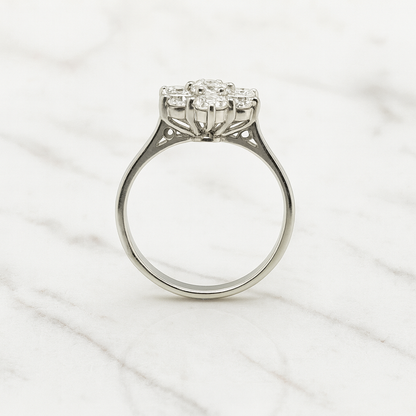 Platinum Classic Cluster Ring