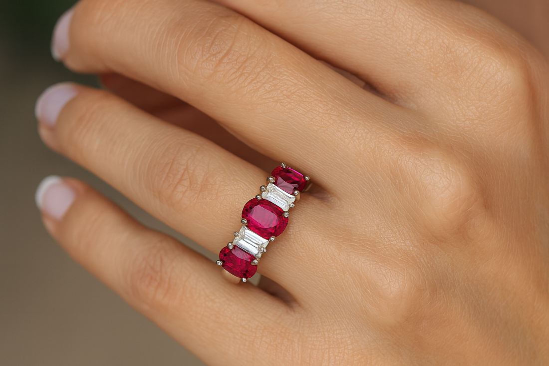 Vintage Ruby and Baguette Diamond Ring