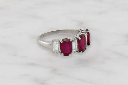 Vintage Ruby and Baguette Diamond Ring