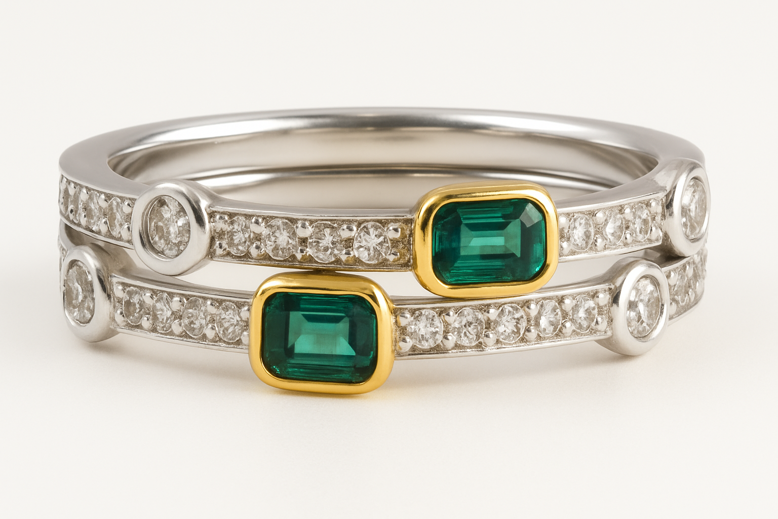 Emerald and Diamond Art-Deco ring