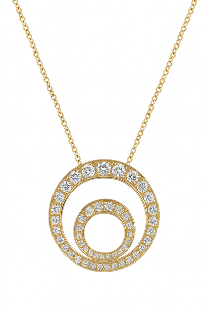 Circle Pendant with Diamonds