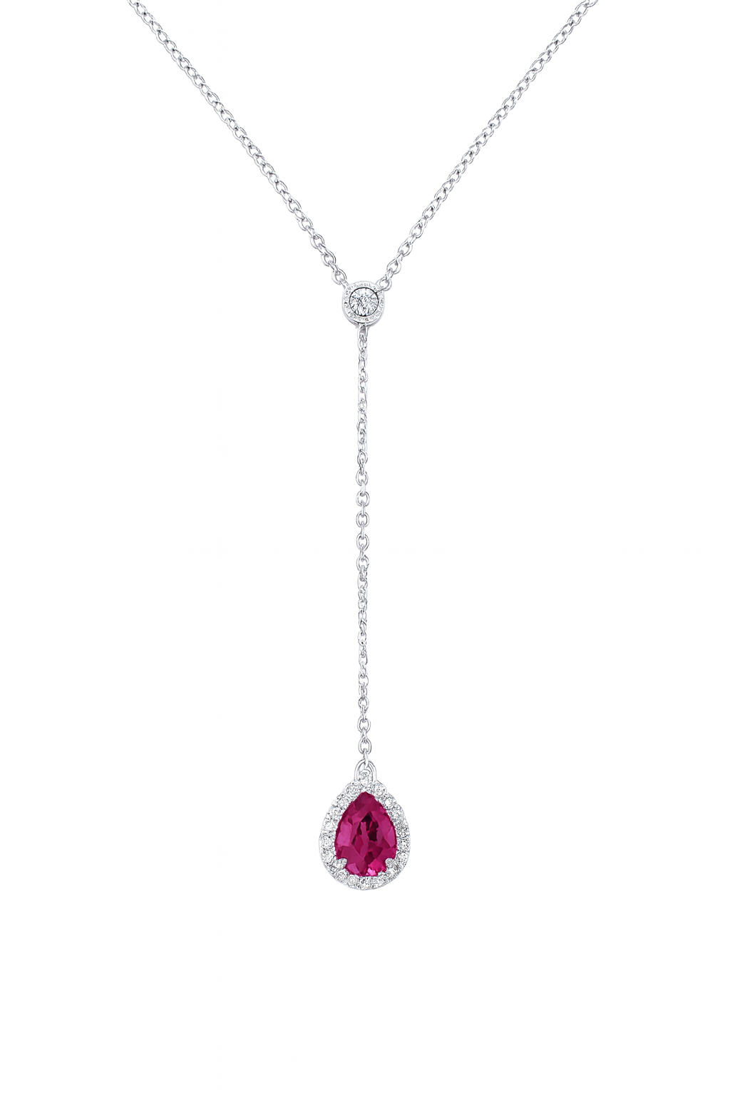 Pink Pear Shape Sapphire Pendant