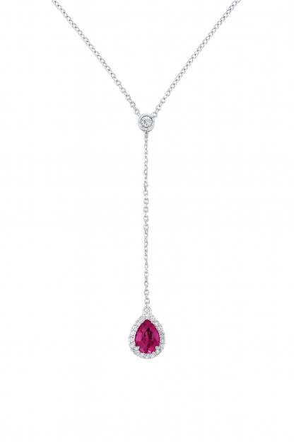 Pink Pear Shape Sapphire Pendant