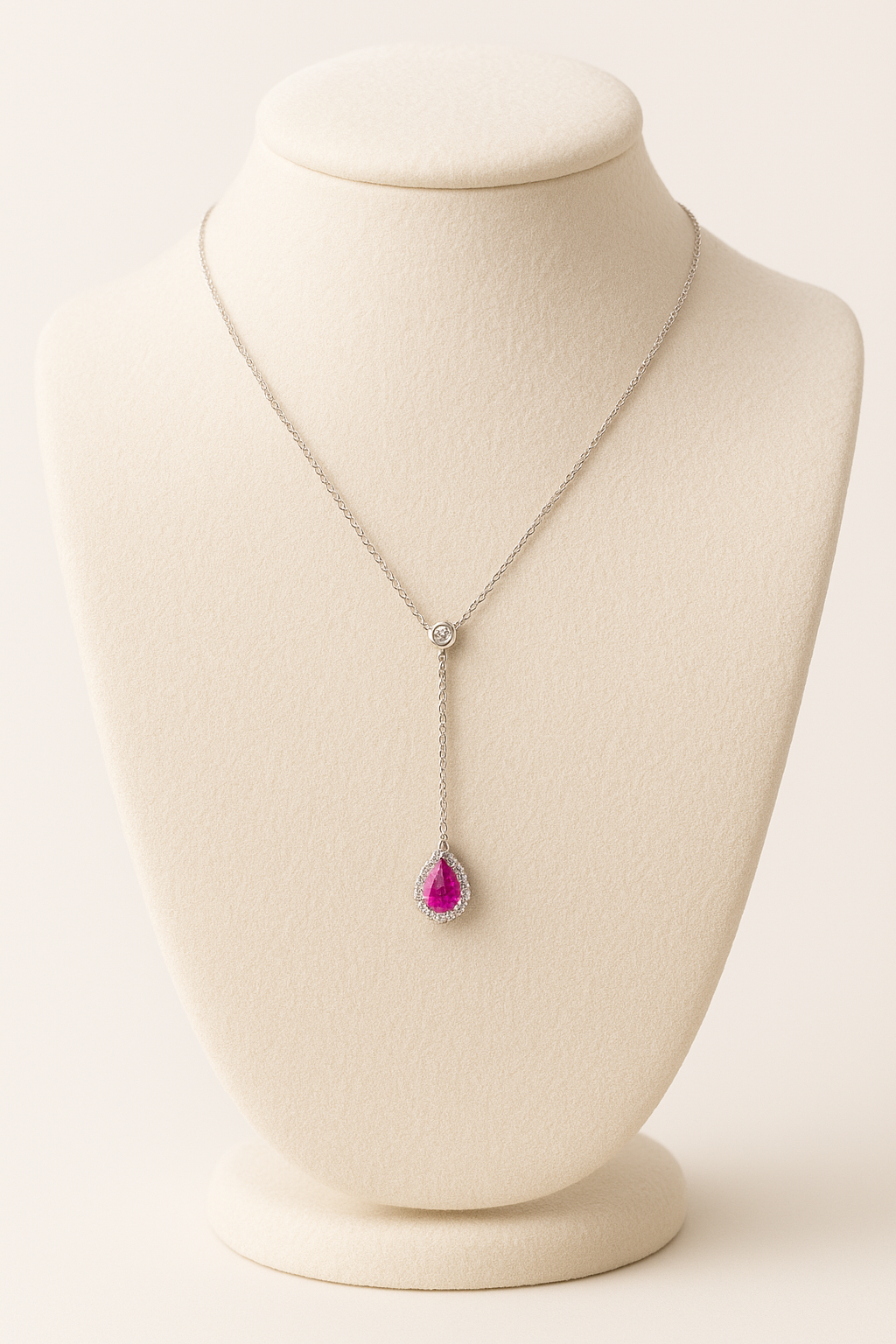 Pink Pear Shape Sapphire Pendant