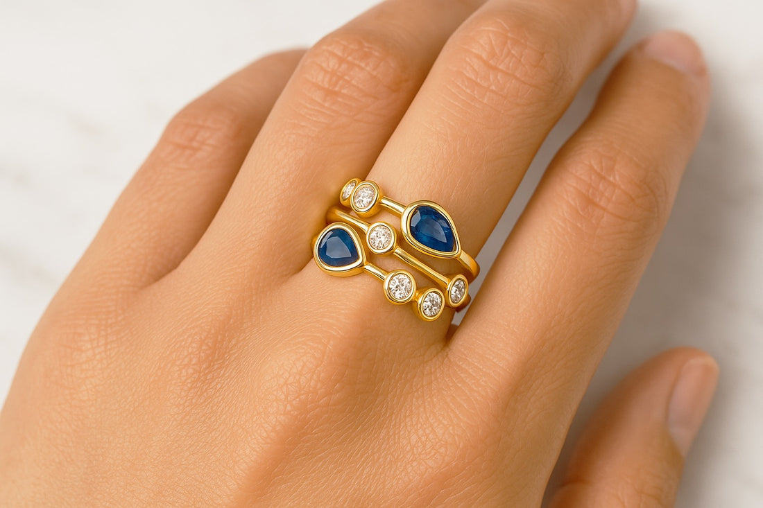 Sapphire and Diamond Cocktail Ring